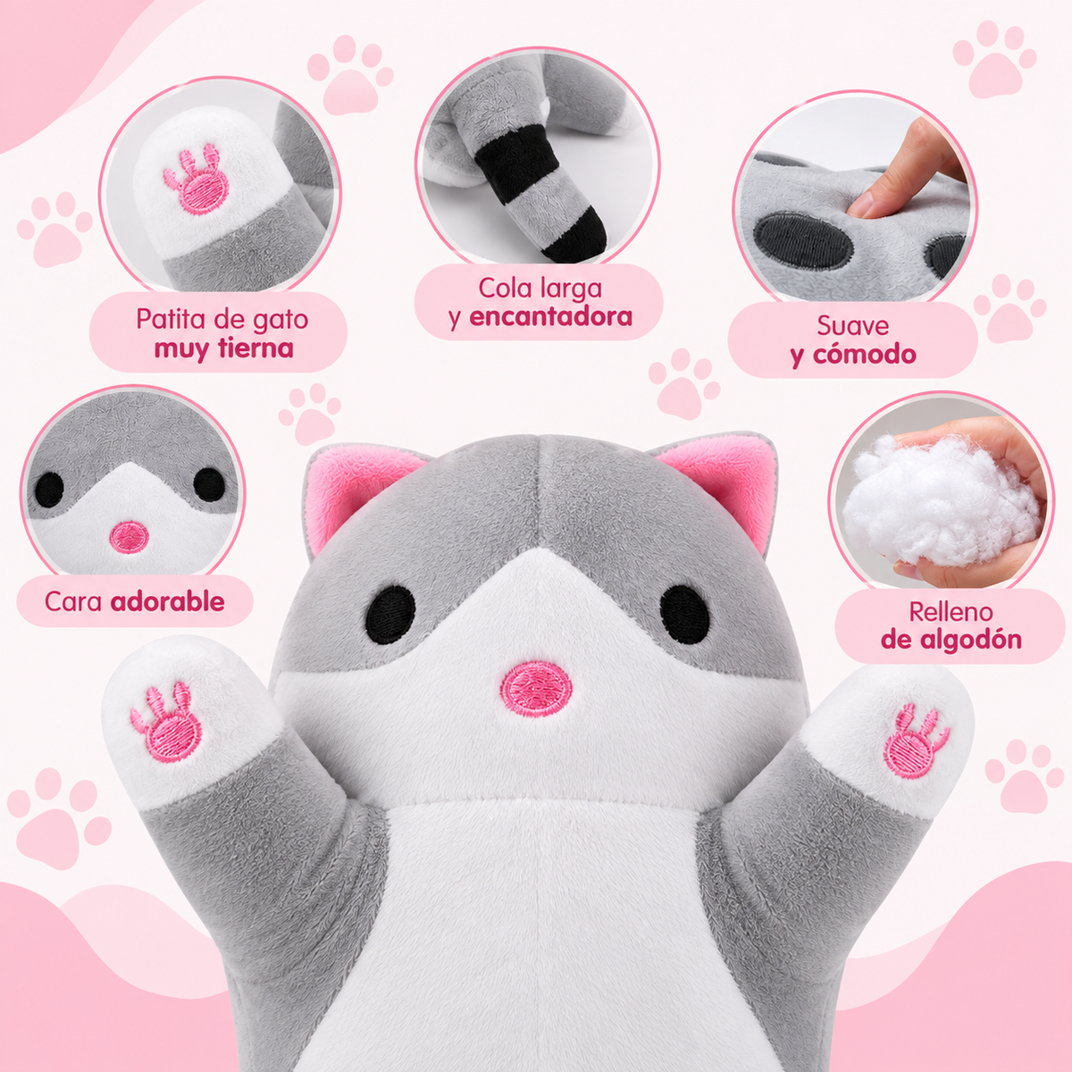 Almohada de Gato con Calefacción USB.